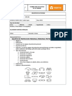 Registro de Actividad - Equipos de Proteccion Personal (Personal Protective Equipment) Vertiv