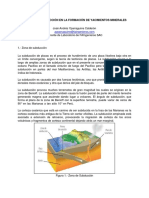 Ángulo de subducción y formación de yacimientos