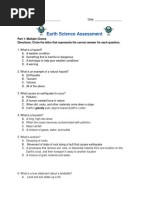 Earth Science Final Assessment