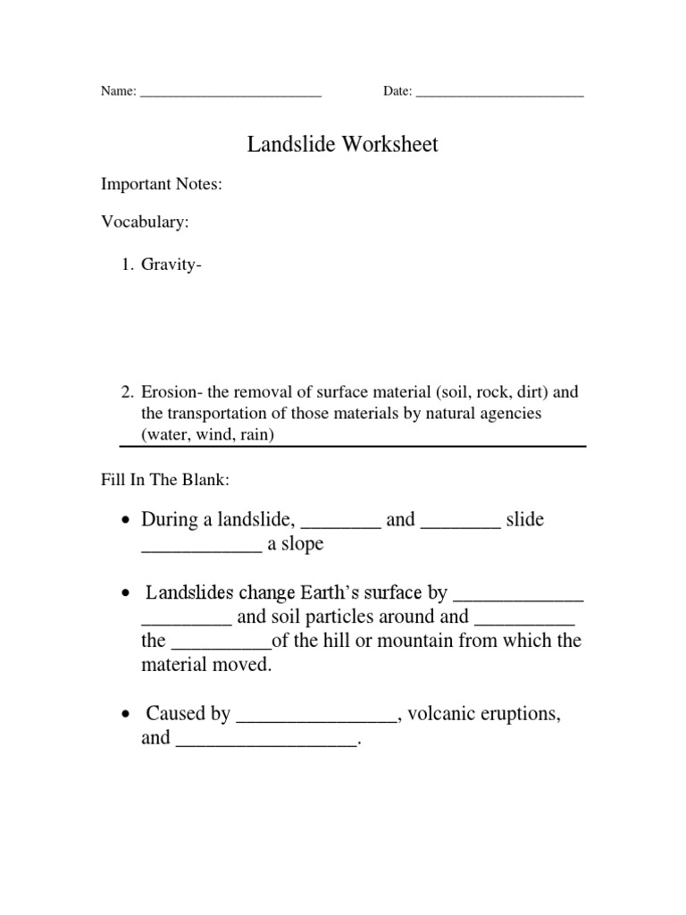 Worksheets Soil Conservation Worksheet worksheets soil conservation worksheet citysalvageanddesign free erosion soils u0026 deposition landslide worksheet