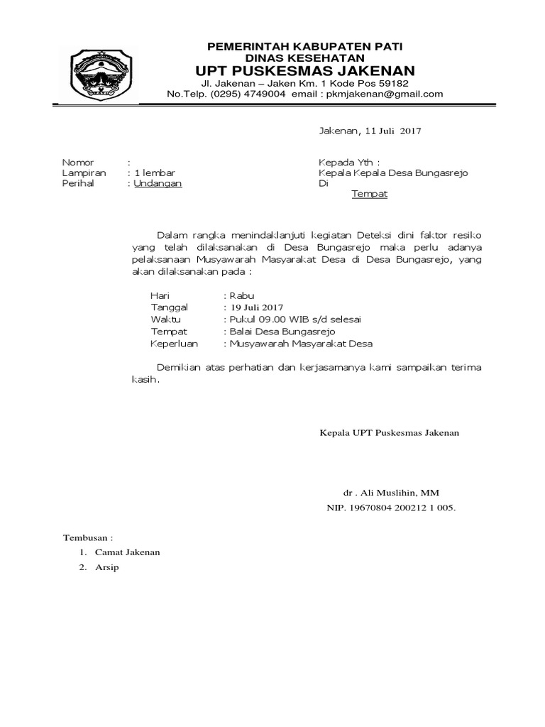 Surat Undangan Mmd Bungasrejo Docx