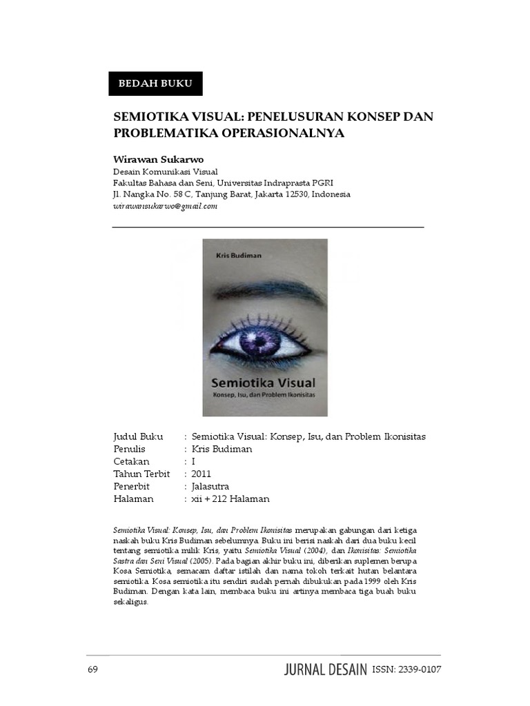 Semiotika Visual Penelusuran Konsep Dan Problematika Operasionalnya | PDF