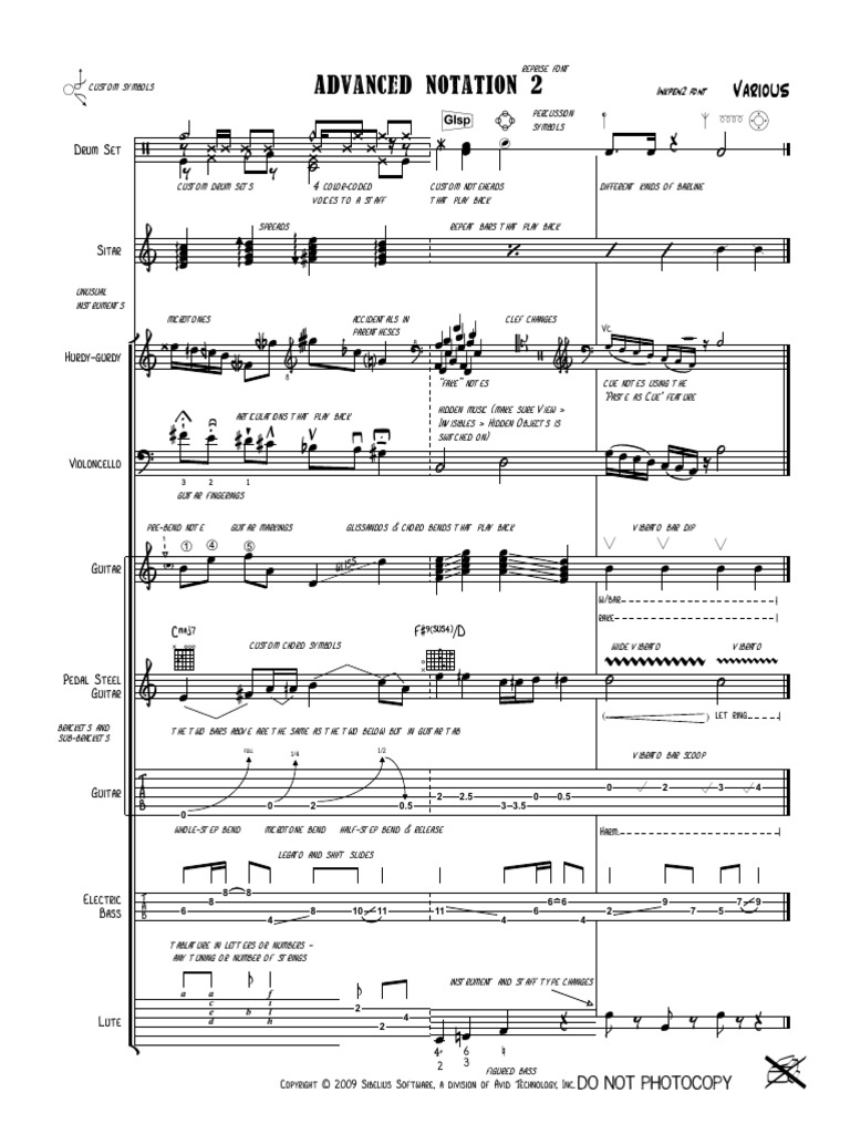 Advanced Notation 2: Various | PDF | Irish Musical Instruments | Guitars