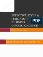 Effective Style & Formats of Business Correspondence