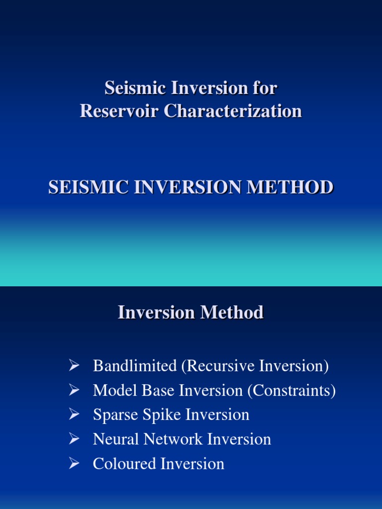 Seismic Inversion Techniques Overview | PDF | Telecommunications ...