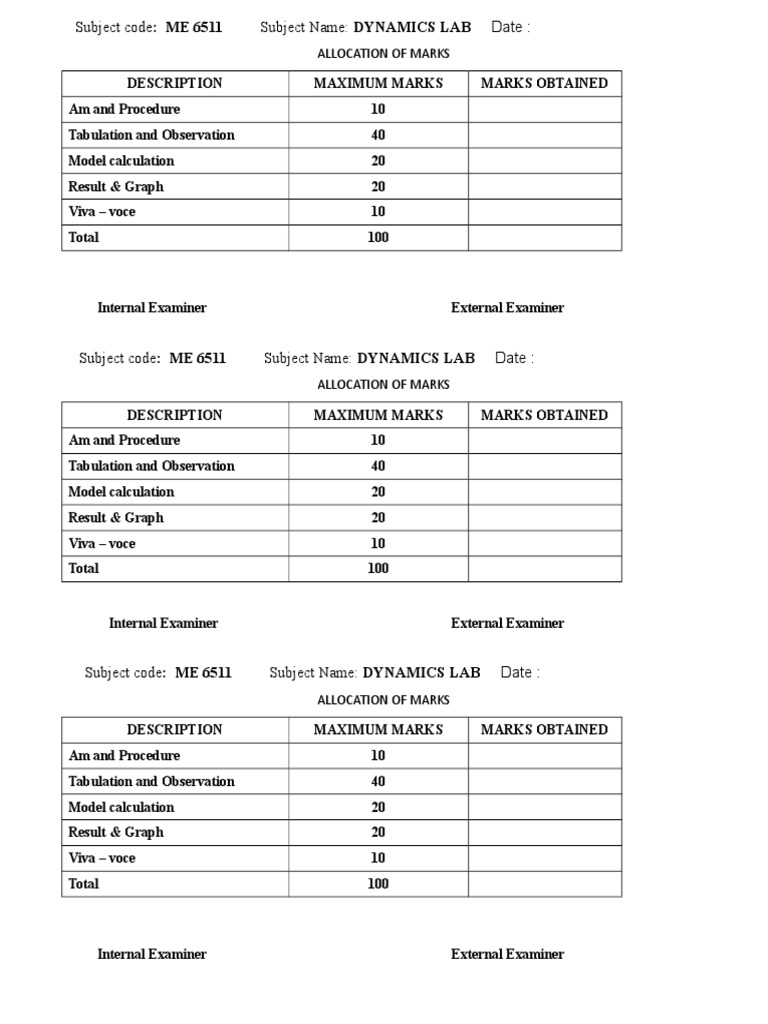 Mark Allocation | PDF