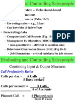 Evaluating and Controlling Salespeople: Input System - Behavioral-Based