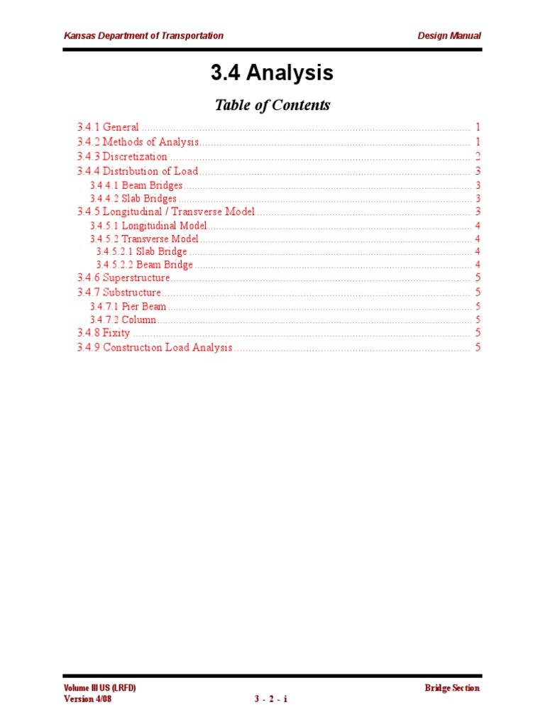 3.4 Analysis Kansas Department of Transportation Design Manual PDF