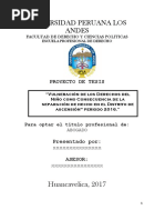 Vulneración de Los Derechos Del Niño Como Consecuencia de La Separación de Hecho en El Distrito de Ascensión Periodo 2016