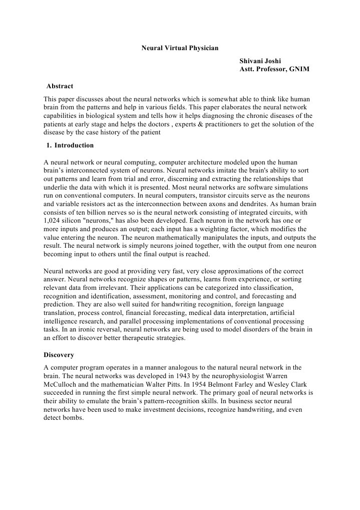 Neural Virtual Physician | PDF | Artificial Neural Network | Medical ...