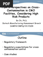 FDA's Perspectives On Cross-Contamination in CMO Facilities, Considering High Risk Products