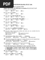 Questions Bank (STAT 110)