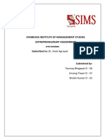 Symbiosis Institute of Management Studies Entrepreneurship Assignment