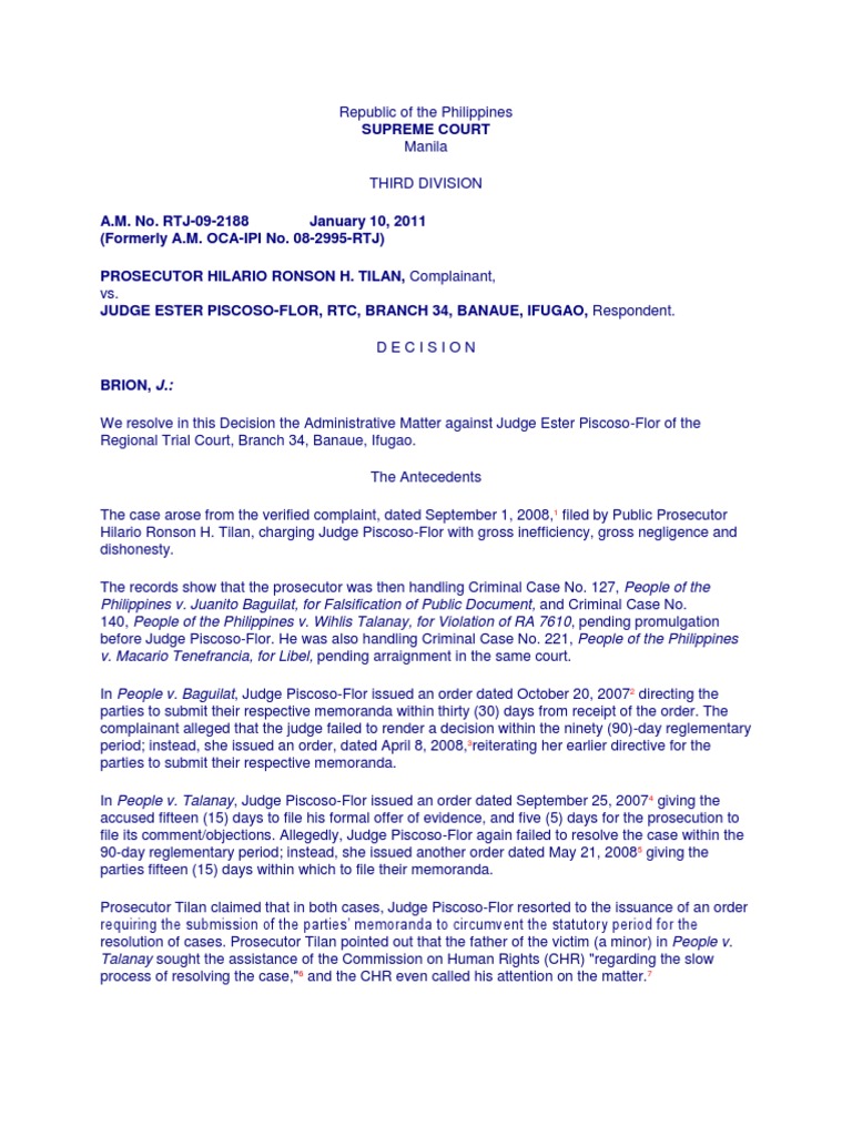 Motion For Inhibition | PDF | Prosecutor | Complaint