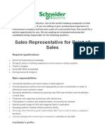 Sales Representative For Point of Sales: Required Qualifications