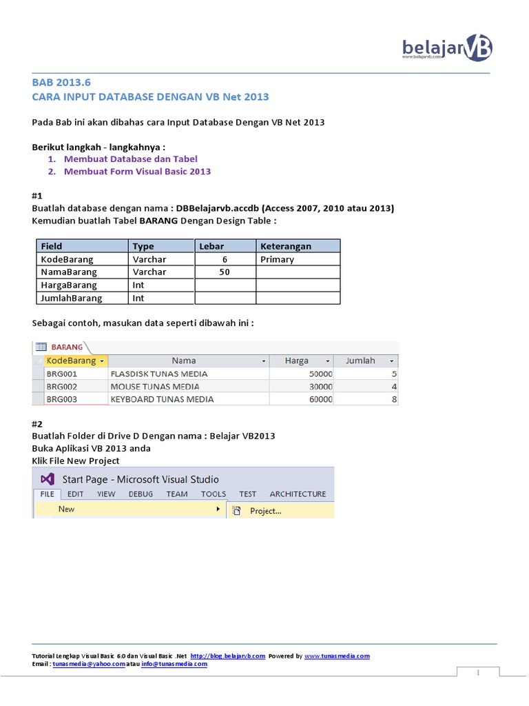 2013.6 Cara Input Database VB Net 2013 PDF | PDF | Komputer