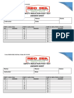 Safety Induction Post Test Answer Sheet: Name: Nexus: Score: Instructor: Date