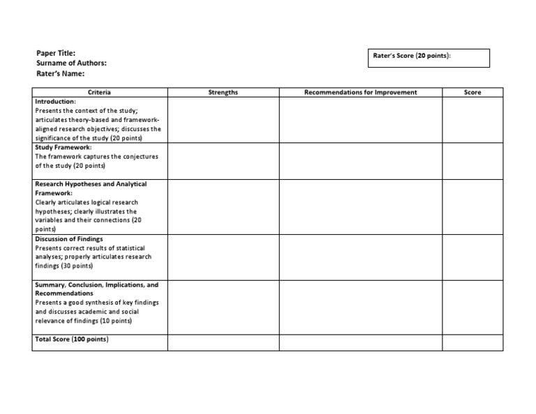 Research Study Evaluation Criteria | PDF | Art