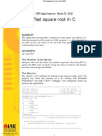 Fast Square Root in C: IAR Application Note G-002