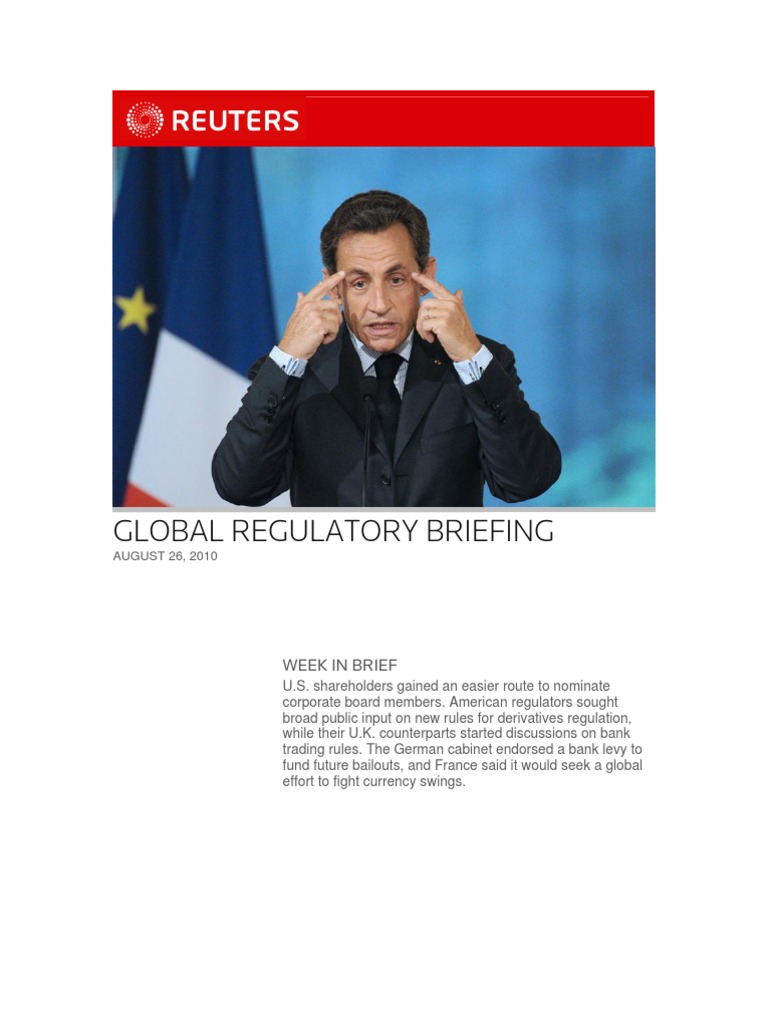 Global Regulatory Briefing Aug 27 PDF Commodity Futures Trading