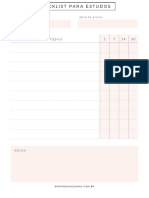 PDF - Checklist para Estudos
