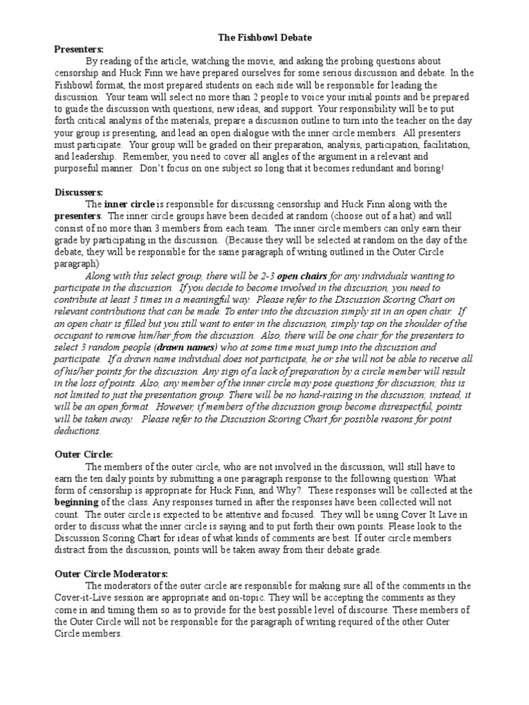 The Fishbowl Debate PDF Conversation Epistemology