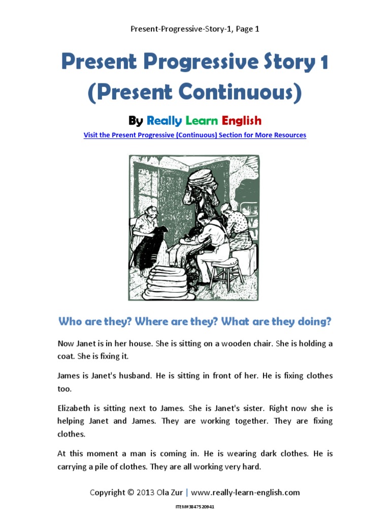 Present Progressive Story 1 PDF | PDF | Question | Linguistic Morphology