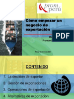 Como Comenzar Un Negocio de Exportación PROMPERU