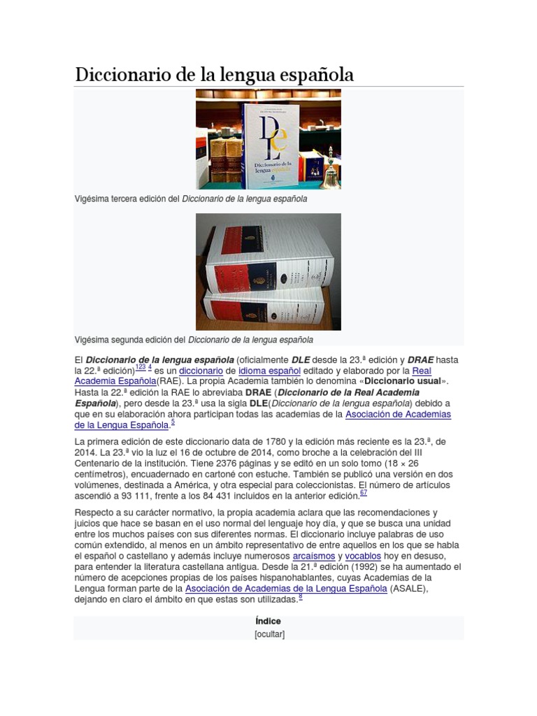 Diccionario de La Lengua Española | PDF | Idiomas | Artes del lenguaje ...