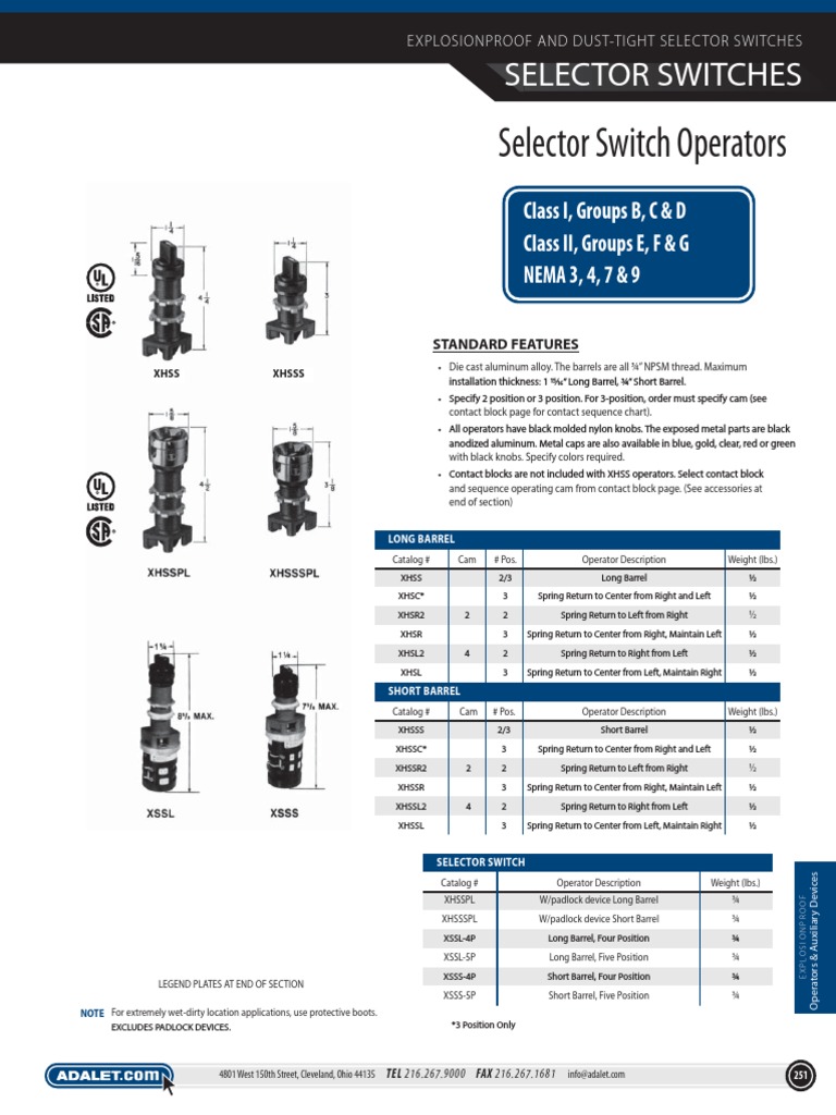Selector Switch Operators Catalog PDF Switch Equipment