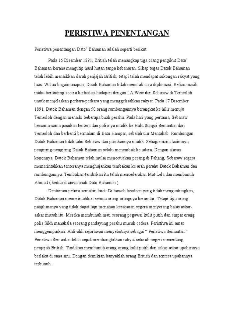 Peristiwa Penentangan Pdf