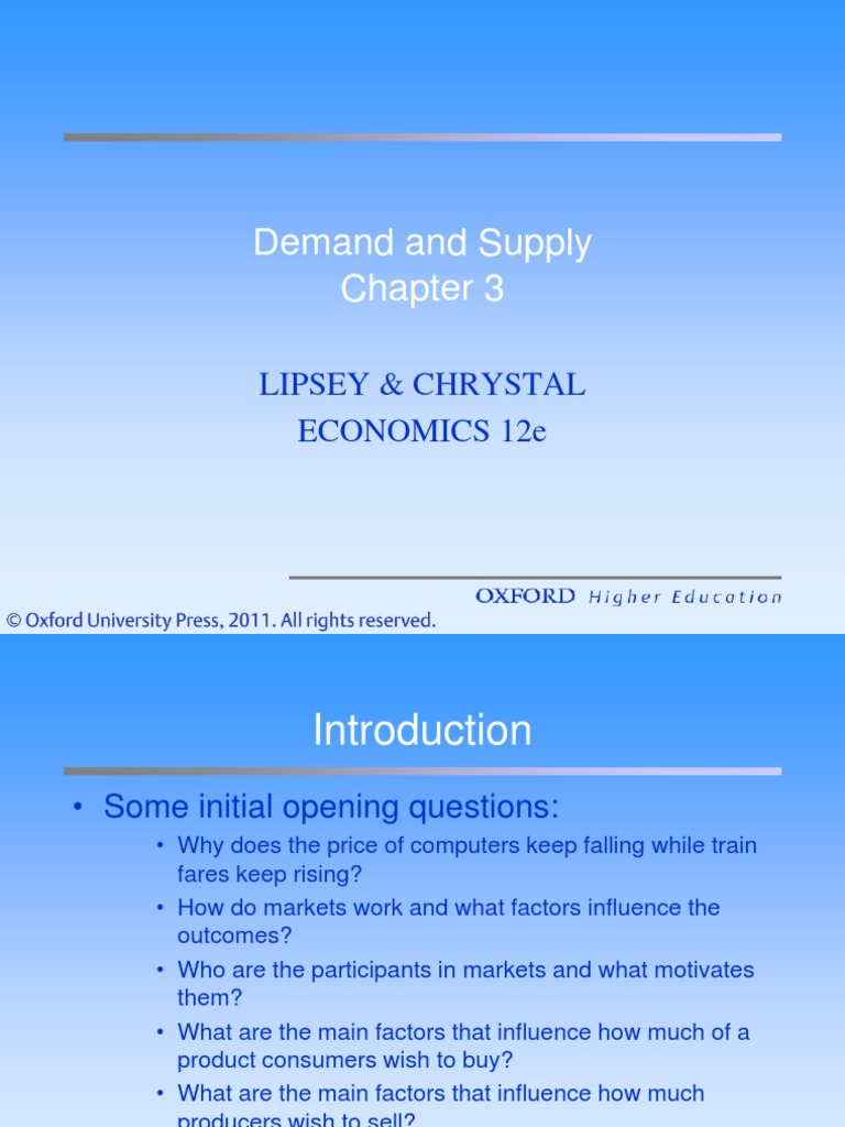 Lipsey PPT Ch03 PDF Supply (Economics) Supply And Demand