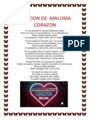 par eje Dedos de los pies Cancion de Maluma Corazon | PDF