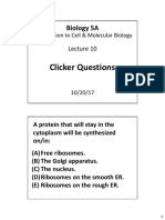 Clicker Questions: Biology 5A