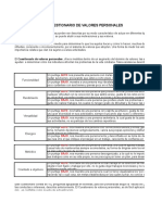 Introducción al cuestionario de valores personales