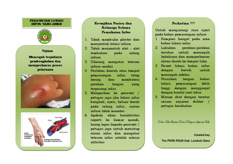 Leaflet Perawatan Lokasi Infus | PDF