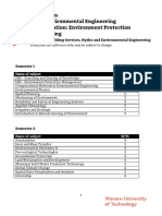 Study Plan M.Sc. Environmental Engineering Specialization: Environment Protection Engineering