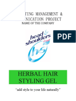 Marketing Management & Communication Project: Herbal Hair Styling Gel