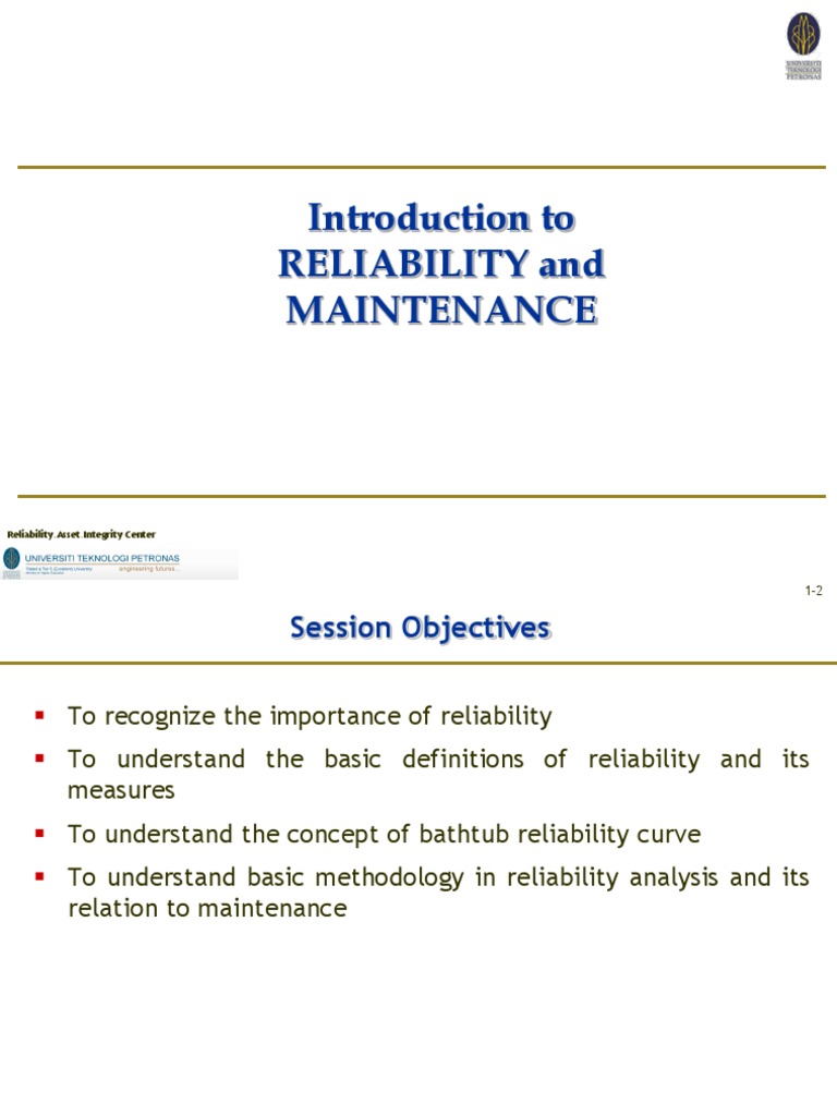 Introduction to Reliability and Maintenance | PDF | Reliability ...