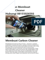 Pelatihan Membuat Carbon Cleaner Hubungi 08155026593