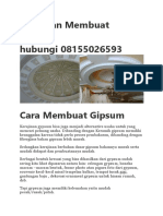 Pelatihan Membuat Gipsum Hubungi 08155026593