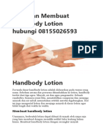Pelatihan Membuat Handbody Lotion Hubungi 08155026593