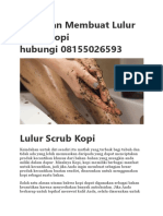 Pelatihan Membuat Lulur Scrub Hubungi 08155026593