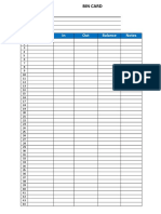 Bin Card Format Excel