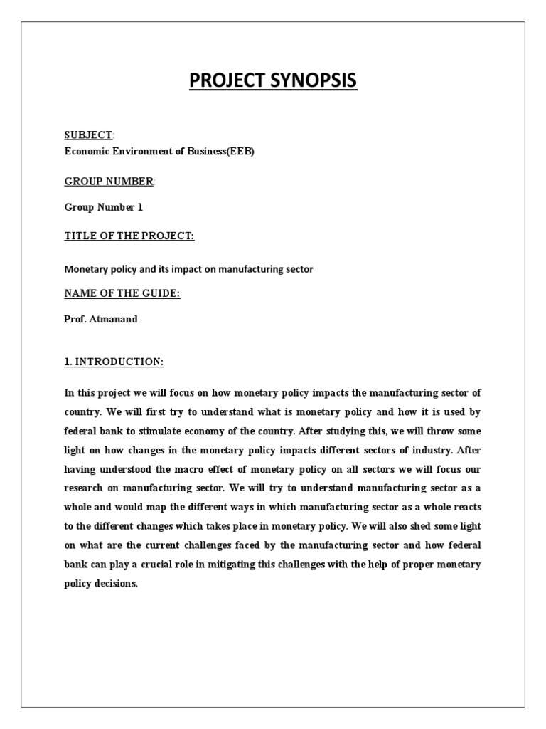 Impact of Monetary Policy on Manufacturing | PDF | Reserve Bank Of ...