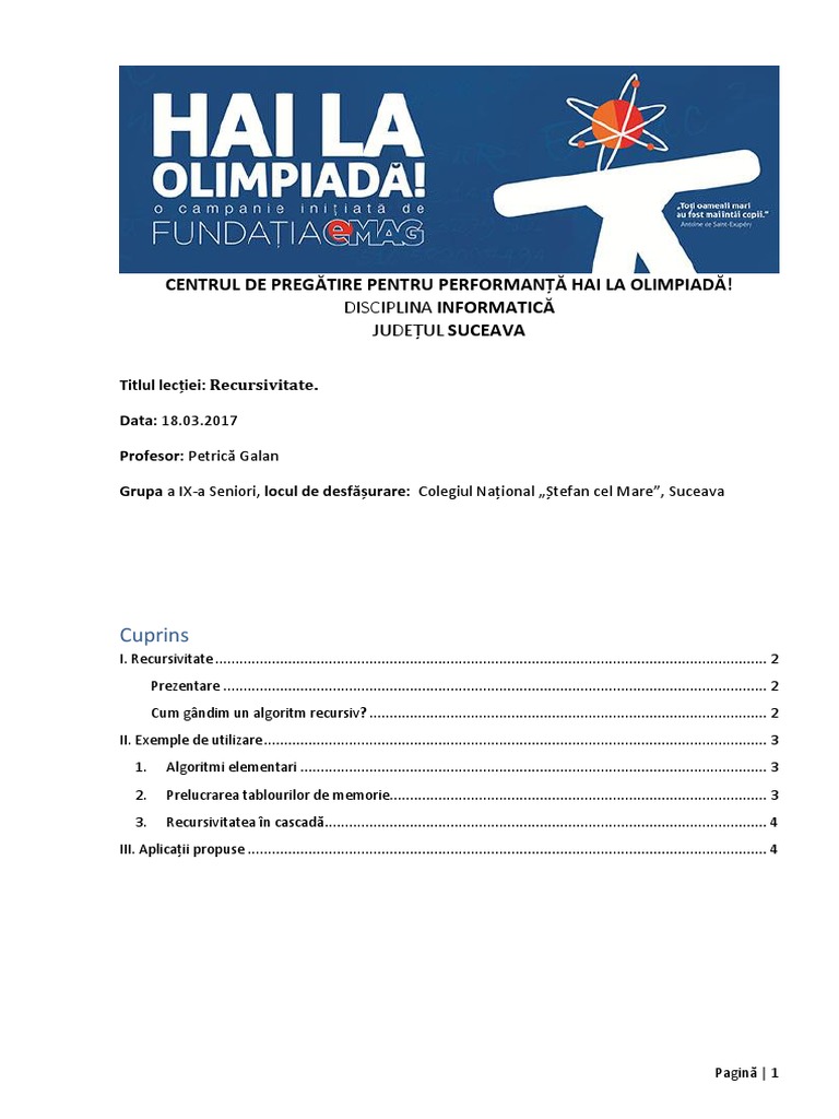 17 Clasa A Ix A Lectia 17 Recursivitate Pdf