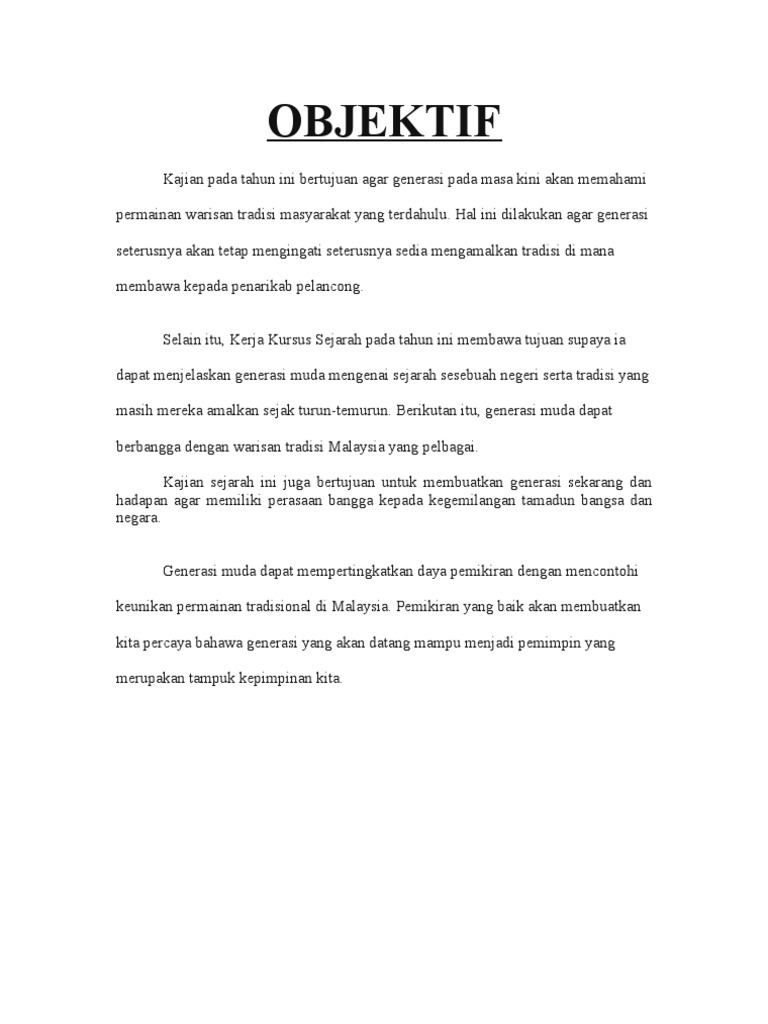 Kerja Kursus Sejarah Wau Pdf