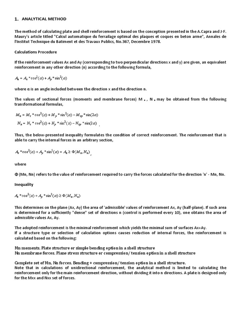 Method of Calculating Plate and Shell Reinforcement | PDF | Bending ...