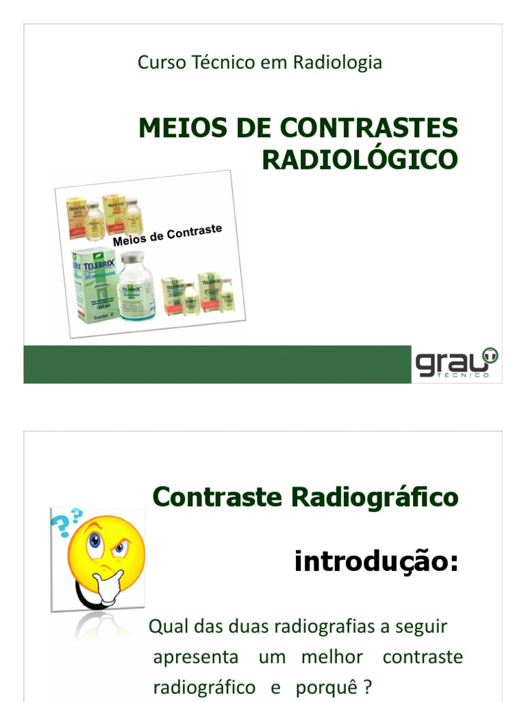 1.contrastes Radiológicos | PDF | Radiologia | Osmose