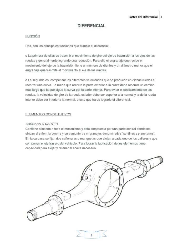 Manual de Partes Del Diferencial Axle Four Wheel Drive